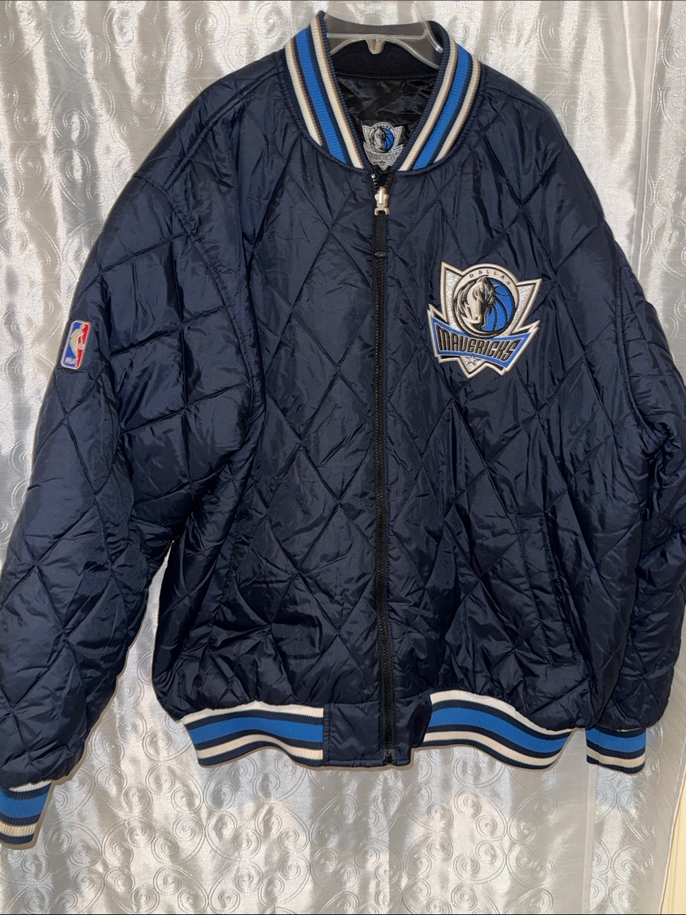 VTG Reebok Reversible Dallas Mavericks Quilted Bomber Jacket Men’s Size XL 🔥 HR